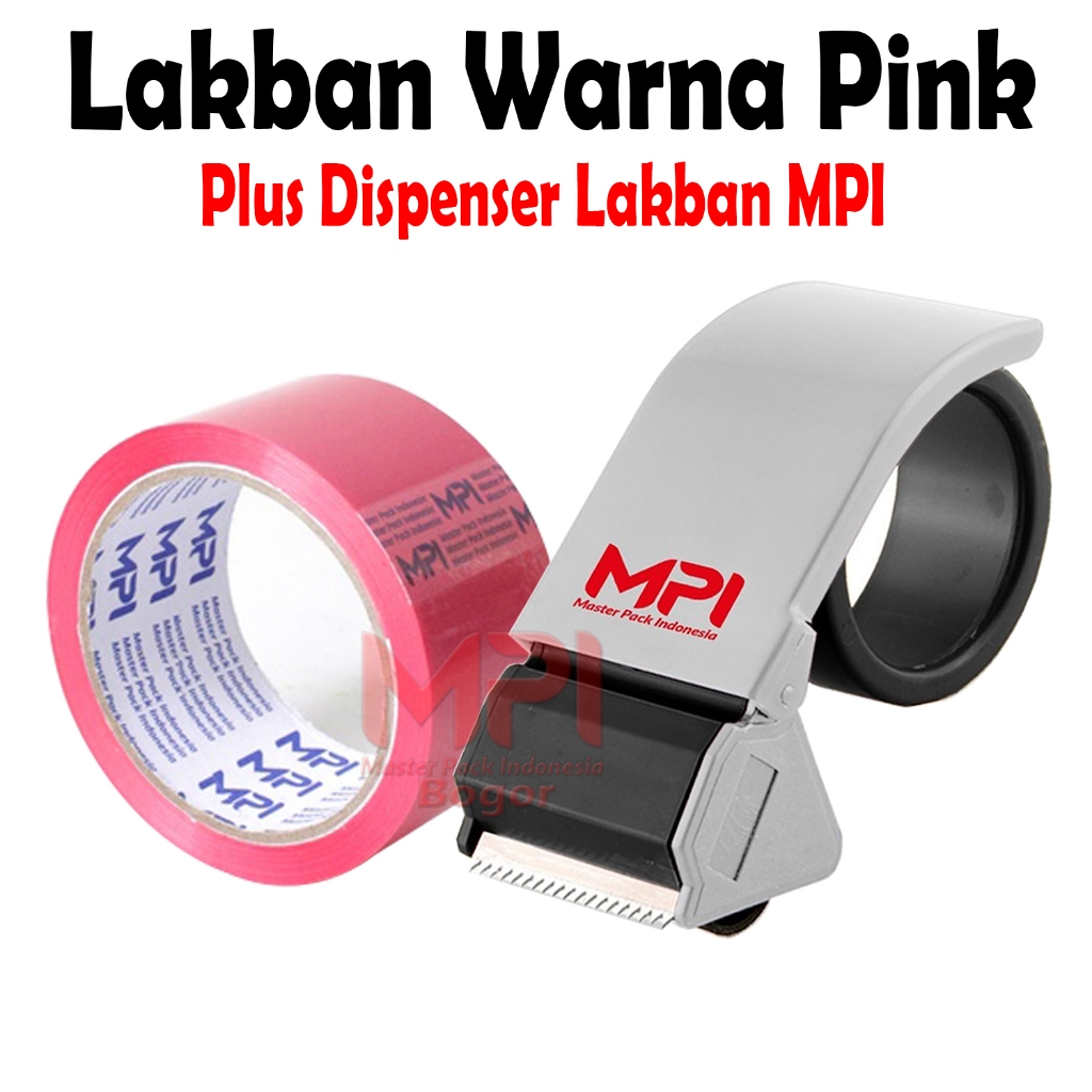 

Lakban Warna Pink 48 mm x 50 Meter Plus Dispenser Lakban MPI - Master Pack Indonesia Bogor