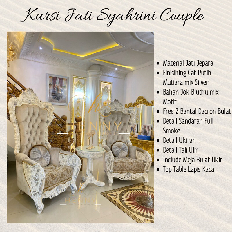 Henny Furniture Kursi Jati Syahrini Couple Ukiran