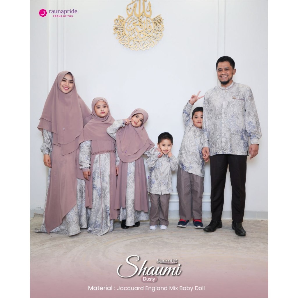 sarimbit shaumi dusty / gamis dewasa / koko couple  / gamis ibu dan anak /  baju muslim couple / gam