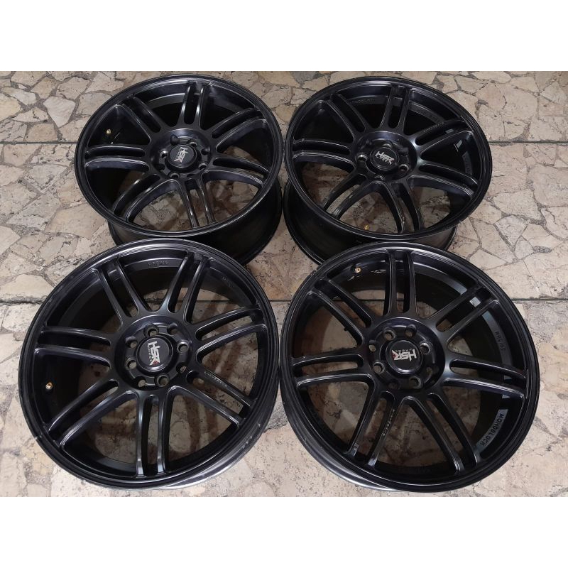 Velg Racing Bekas Hsr BOON R17 Lebar 7,5 Inch Hole 4 x 100 dan 4 x 114,3 Offset 45 Warna Black Bisa 