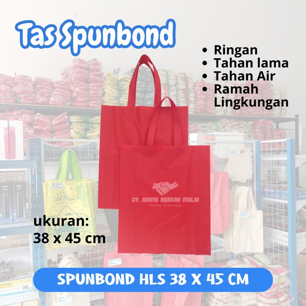 

Tas Spunbond Totebag 38x45 cm/ Merah/ Tas Belanja/ Tas Souvenir/ Tas Oleh-oleh/ Tas Hajatan/ Tas Yasinan/ Tas Tenteng/ Tas Kain.