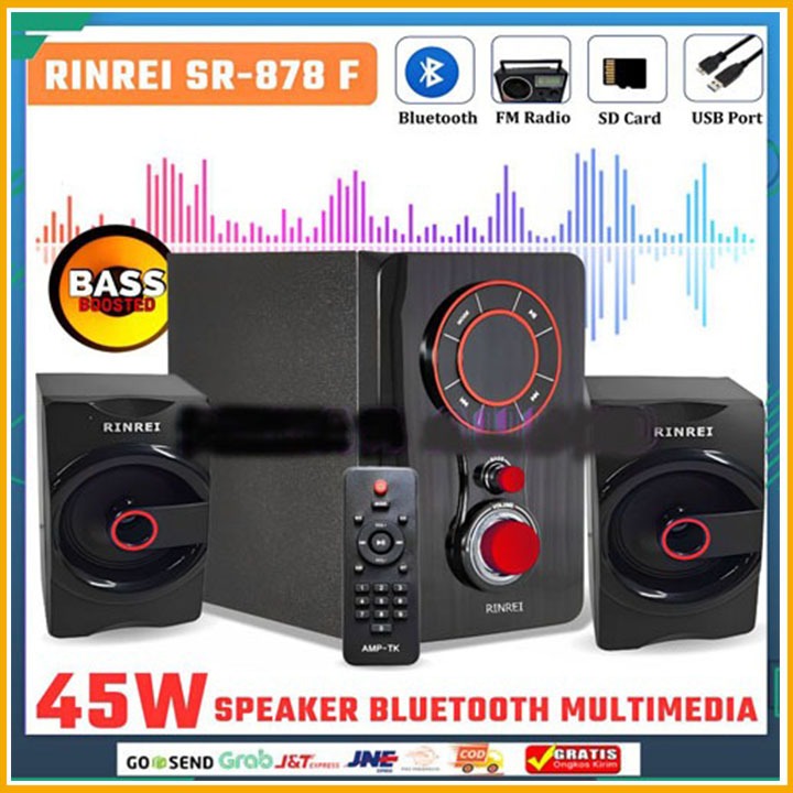 Speaker Rinrei SR-878F / SR-878 F Speaker Bluetooth Speaker Multimedia 2.1 Super Bass 45W RINREI SR 