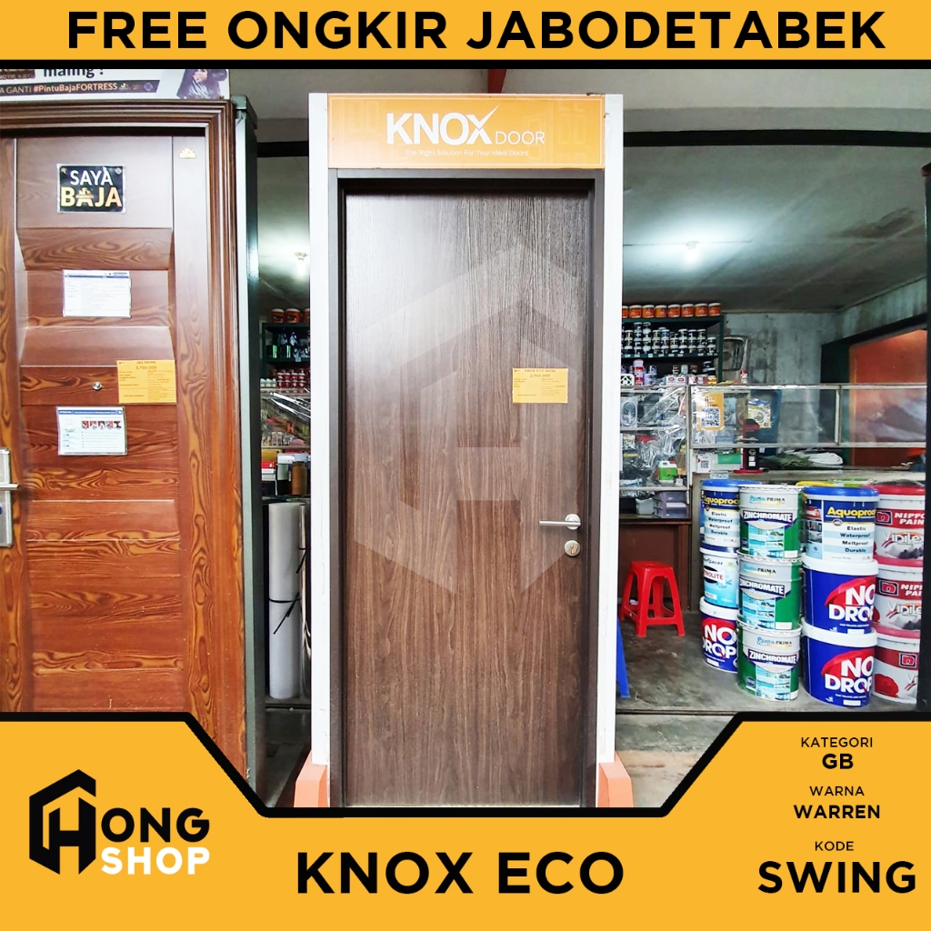 Pintu Kamar Tidur KNOX ECO Series 88,6x213,8 Kusen Engineering Wood SWING SET