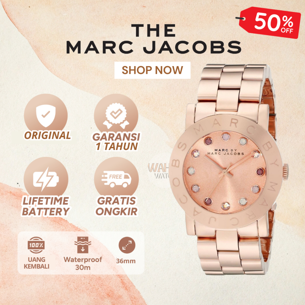 [ORIGINAL]-[COD] ✅ Jam Tangan Marc Jacobs  MBM 3033 Rose Gold Stainless Steel [BERGARANSI]