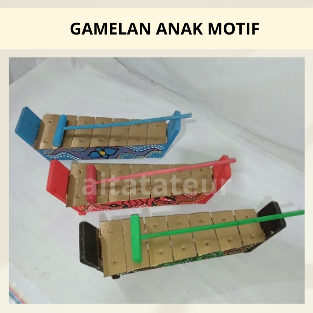 《 Penjualan Terbaik 》GAMELAN MOTIF - Gamelan Jawa Gambang Mini 7 Bilah Motif Painting Mainan Anak Fr