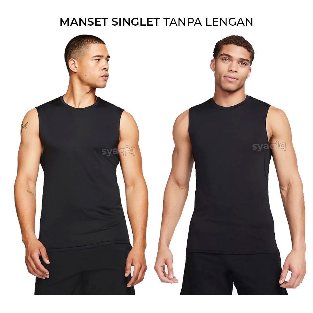 Baselayer Manset Tanpa Lengan Atasan Olahraga Futsal Sepakbola Voli Gym Running Lari Pria Wanita