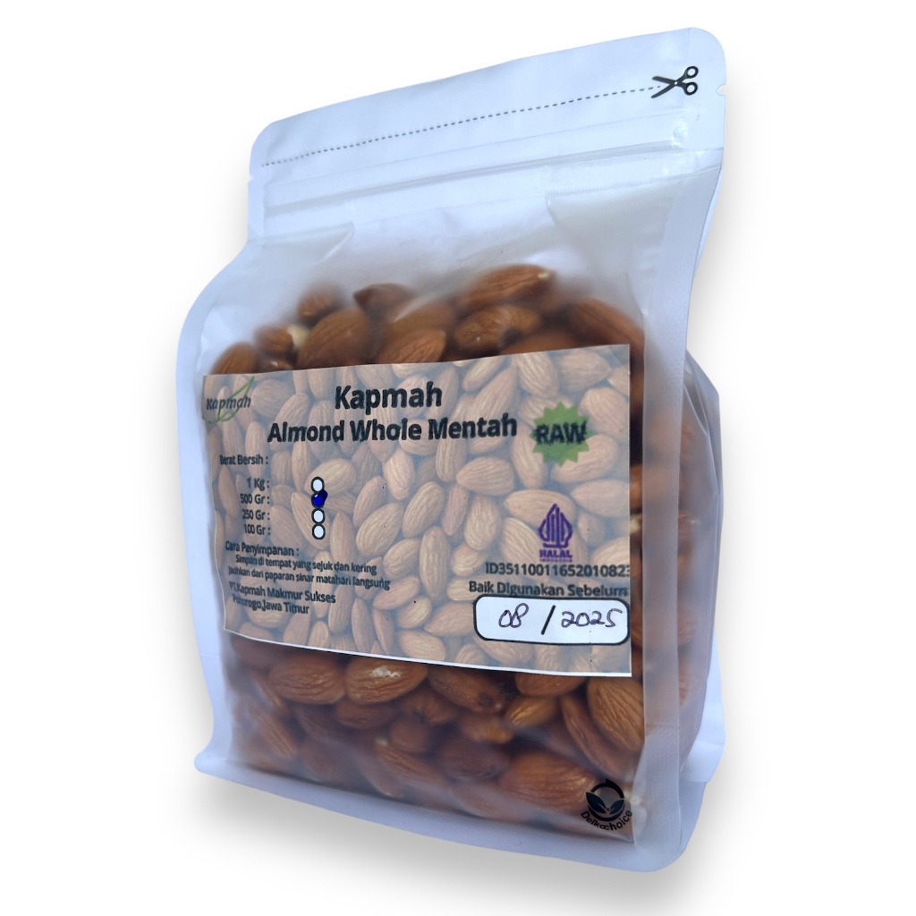 

Almond mentah Utuh - KAPMAH Kacang Almond Mentah Utuh - 500gram
