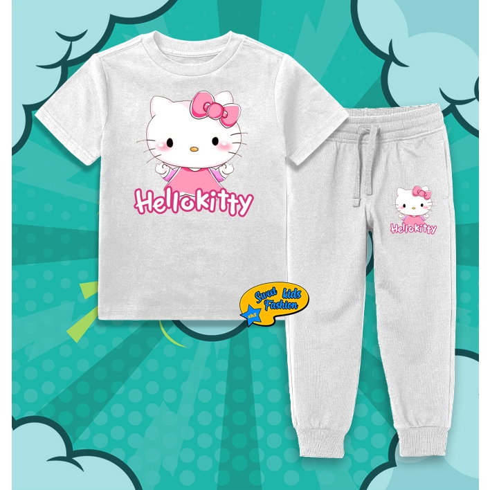 Setelan Anak Hello Kitty Sanrio Jogger Kaos Anak Hello Kitty 001