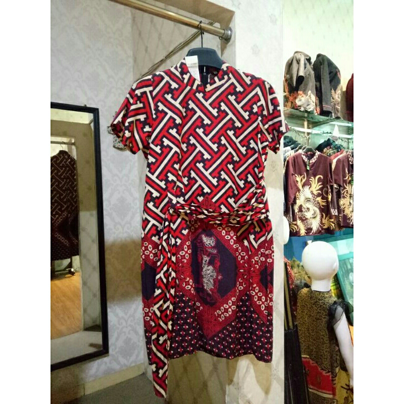 dress batik wanita/dress batik perempuan modern kekinian