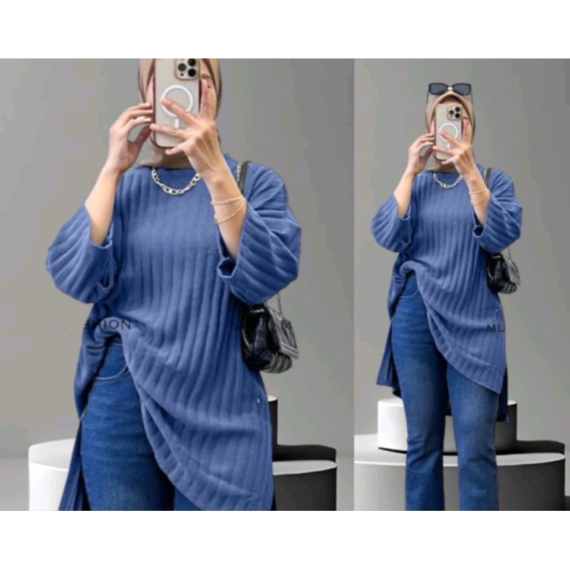 OVERSIZE MATT KNIT HORNETS ATASAN TUNIK