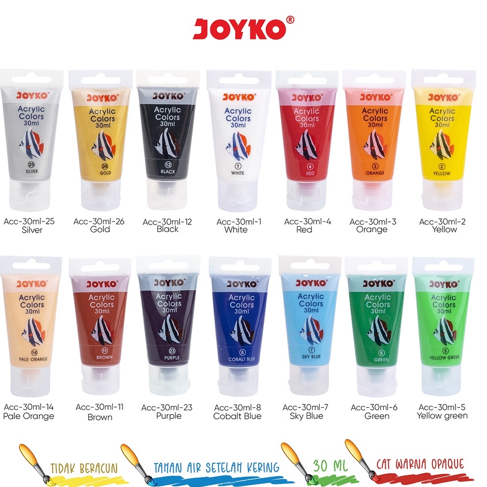 

[Produk NY81] Cat Akrilik Acrylic Color Joyko ACC-30ML Kirim Langsung