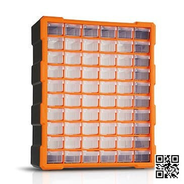 Home1505 Home 1505 Racco Rakko Rak Komponen Lakci Sparepart Elektronik / Parts Organizer 60 Slot