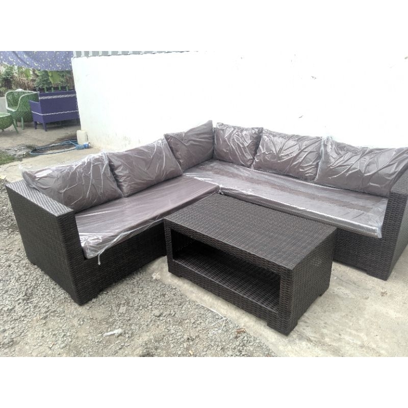 Sofa Sudut L Rotan Sintetis /Sofa Tamu