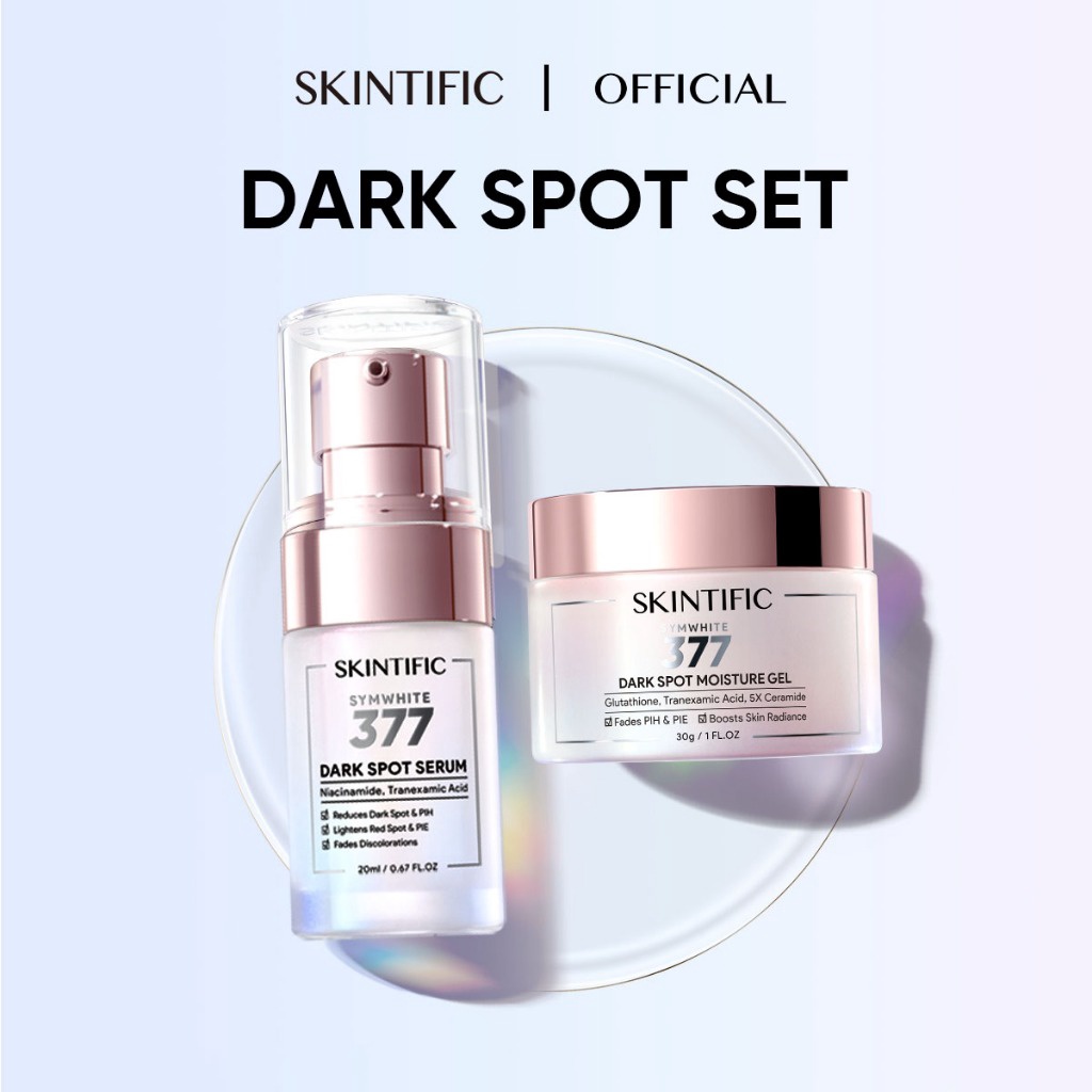 Grosir✍SKINTIFIC 2PCS Set Brightening & Anti Dark Spot Paket Skincare Symwhite 377 Serum + Symwhite 