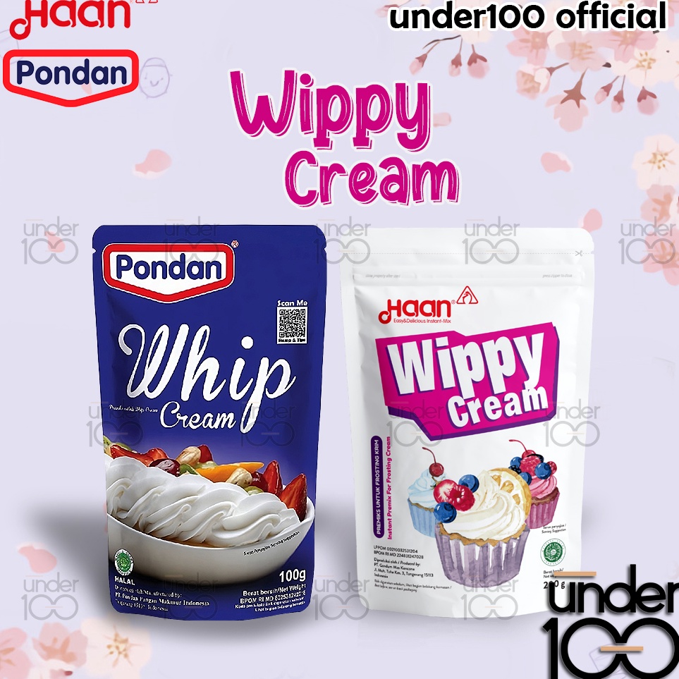 

[KODE PRODUK VCWBY6362] ❤ Under100 ❤ Haan Wippy Cream Pouch 200g | Pondan Whip Cream Pouch 100g | HALAL BPOM