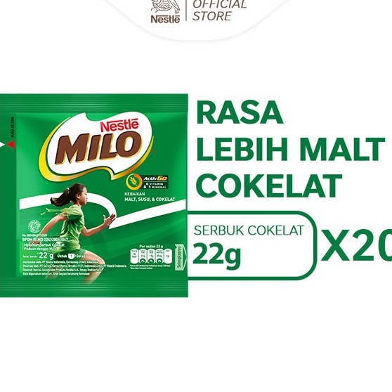 

[KODE PRODUK GEATA5643] Milo Activ-Go Sachet 22gr - 10 Pcs x 2