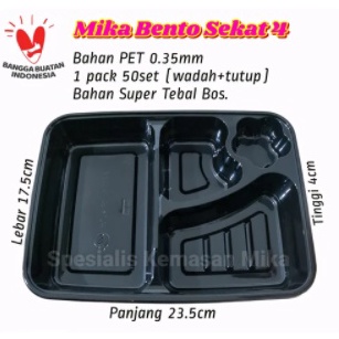[♚U18➤] Mika Bento Sekat 4 TPP K2 / Tray Bento Bintang Per pack 50set. Murah