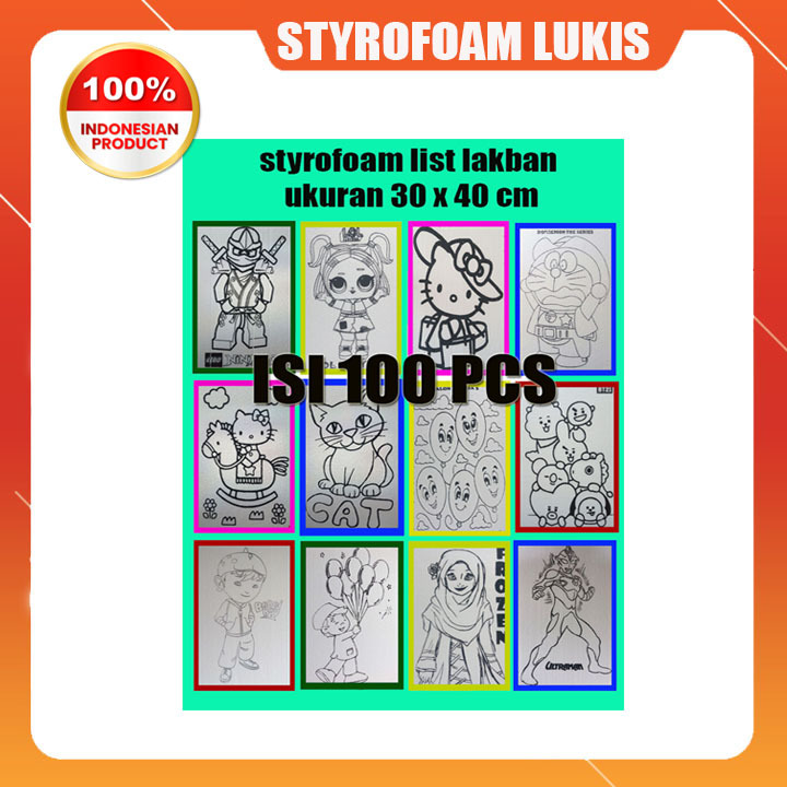 

100 lembar sytrofoam lukis lakban uk 30 x 40 cm