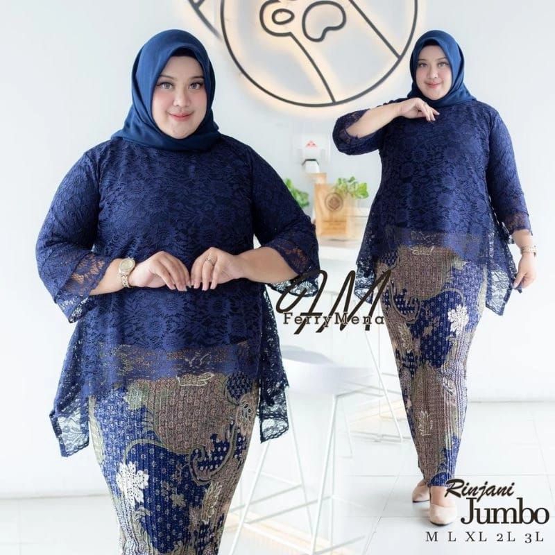 SK | Setelan Kebaya Rinjani Brokat Jumbo LD 130 / Kebaya Brokat Modern/ Kebaya Rinjani