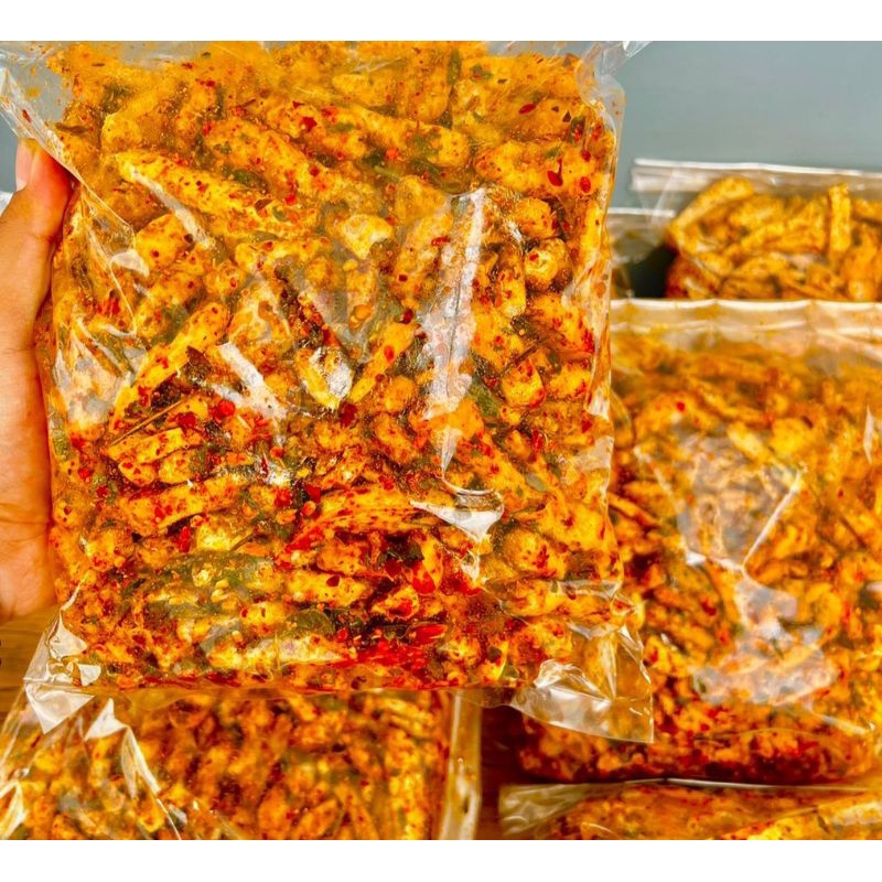 

basreng pedas daun jeruk viral bumbu melimpah