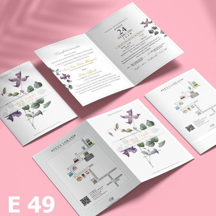Cetak Kilat Undangan Pernikahan Murah Express Satu Hari Jadi  Bahan Brief Card Premium 150 Gsm Free 