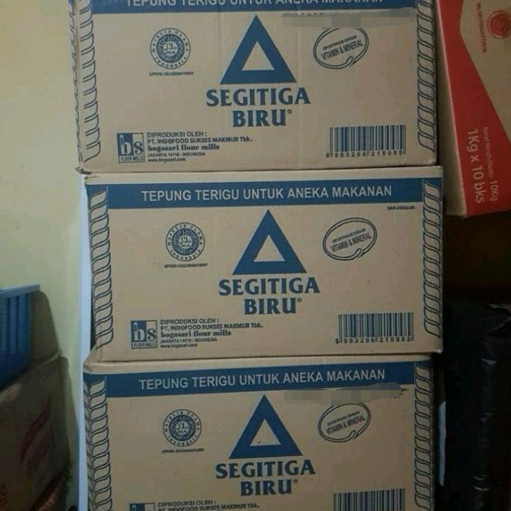 [KODE TDZMH] Terigu segitiga biru (12 bgks @1KG / 20 bgks @500gr) | Grosir 1 dus