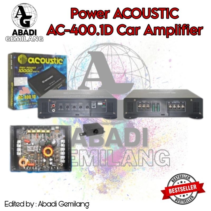 Power Monoblock ACOUSTIC AC-400.1D 1 Channel Class D Car Amplifier