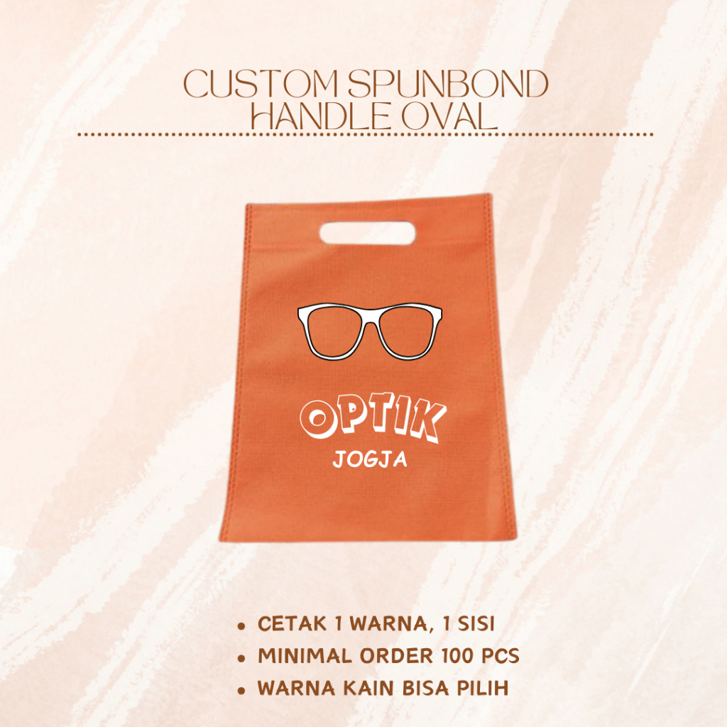 

Tas kain spunbond handle oval custom sablon FREE DESAIN