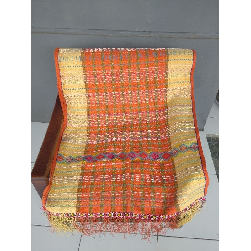 Ulos Sadum Tenun Premium Full Manik manik Kuning