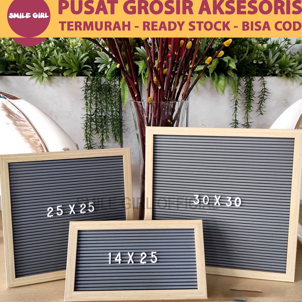 

[✰T41>] SMILE GIRL OFFICIAL | Grosir Murah - 30x30cm Letter Board Include Huruf / Papan Nama Bayi / Papan Menu / Dekorasi Kamar [64]