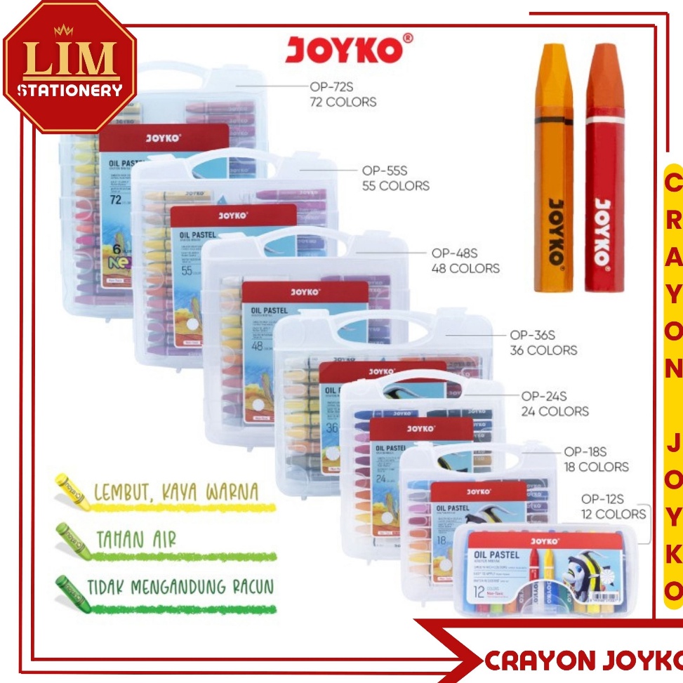 

Terk1n1 Crayon Warna Joyko / Oil Pastel Series (Box) [160]
