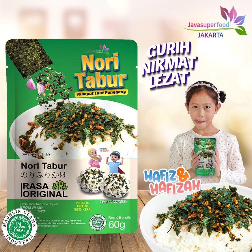 

[☺P93$] JAVA Nori Tabur Original 60 gram Pouch Halal MUI Just Now