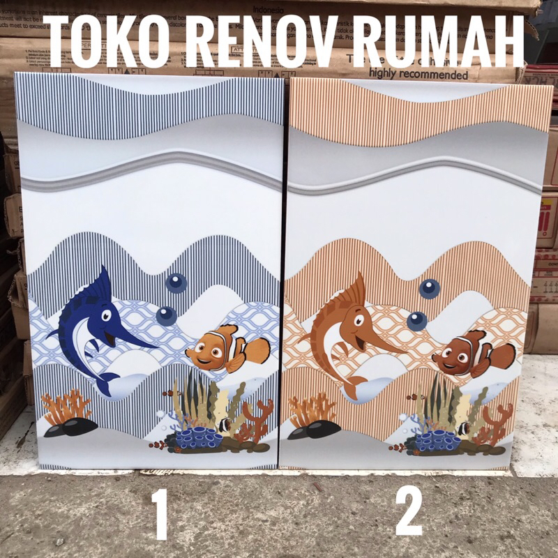 keramik dinding kamar mandi 25x40 motif ikan/ keramik dinding dapur/ keramik dinding 25x40 (gloss)