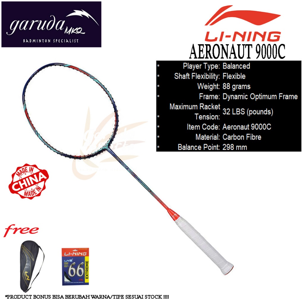 Raket Badminton Lining Aeronaut 9000C LINING AERONAUT 9000 COMBAT