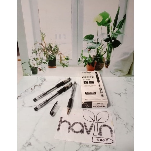 

[☟Q49\] (12pc) pen gel murah/gel pen hitam/bolpen gel termurah/pen murah/pena/pulpen gel office On Sale