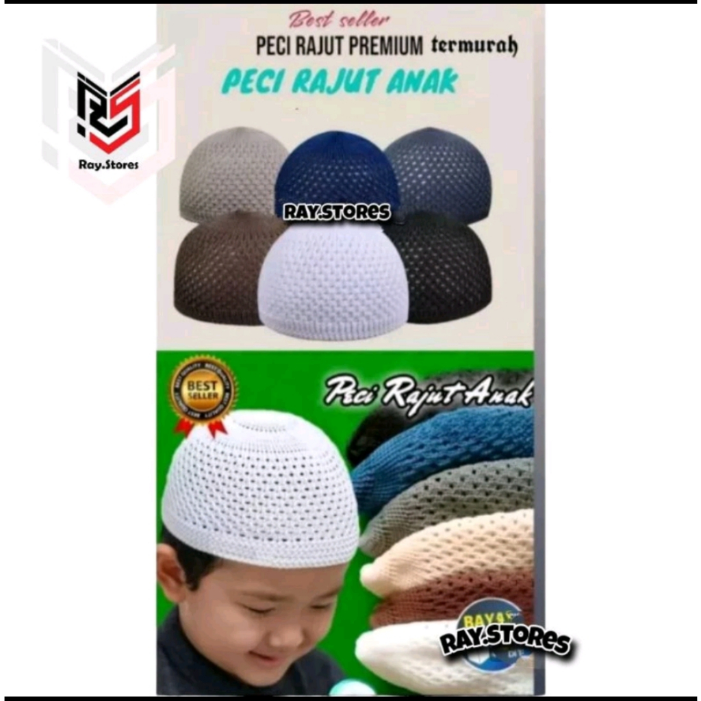 peci anak laki laki / peci anak rajut /  peci anak nu / peci hitam polos /  peci anak palestina