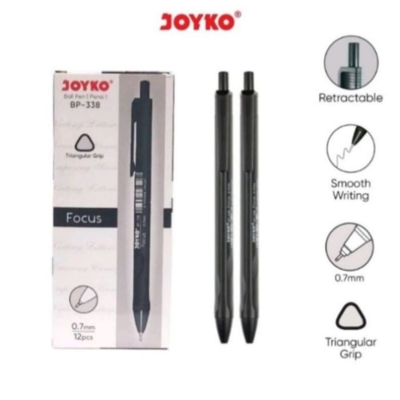 

PULPEN BALL PEN (PENA) BP-338 0,7 MM JOYKO HITAM