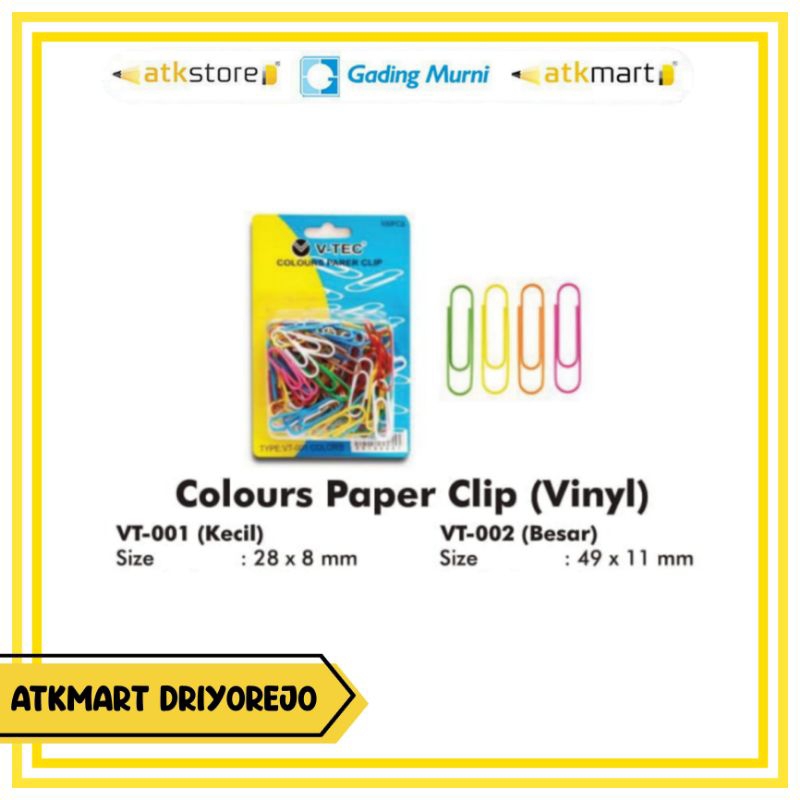 

V-TEC PAPER CLIP VINYL VT-001, VT-002 - KLIP KERTAS WARNA