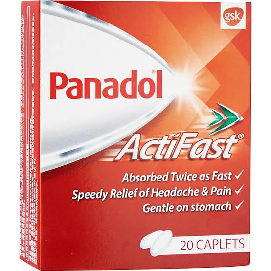 PANADOL ACTIFAST MALAYSIA 20 CAPLETS original panadolmerah extra obat sakit kepala demam meriang