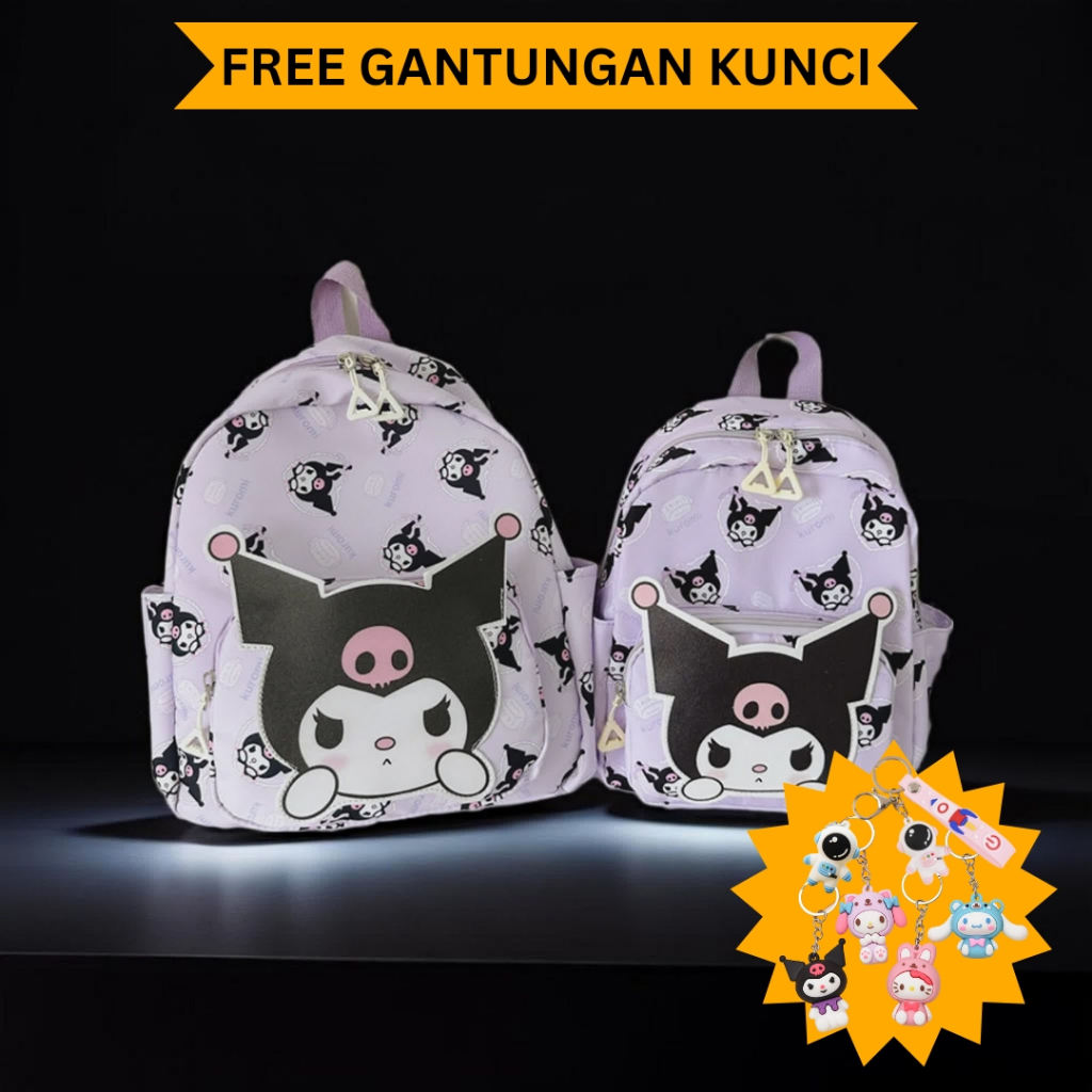 Tas Sekolah Anak Lucu Kuromi Sanrio Bag Ransel Sekolah Fashion Perem Puan Tas Sekolah Anak Sd Tk Wan