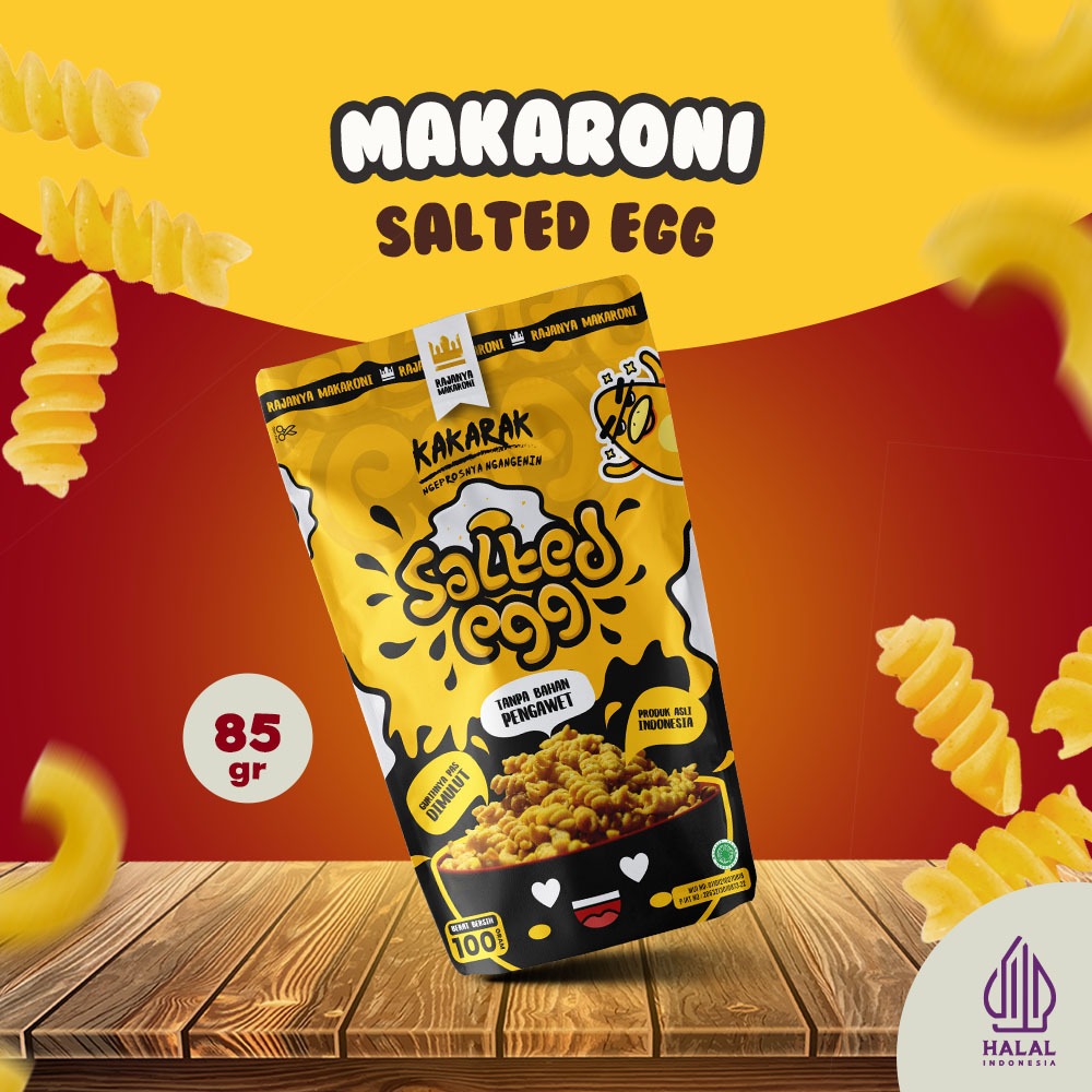 

Kakarak - Makaroni Rasa Salted Egg - Cemilan Makaroni Goreng - 85gr