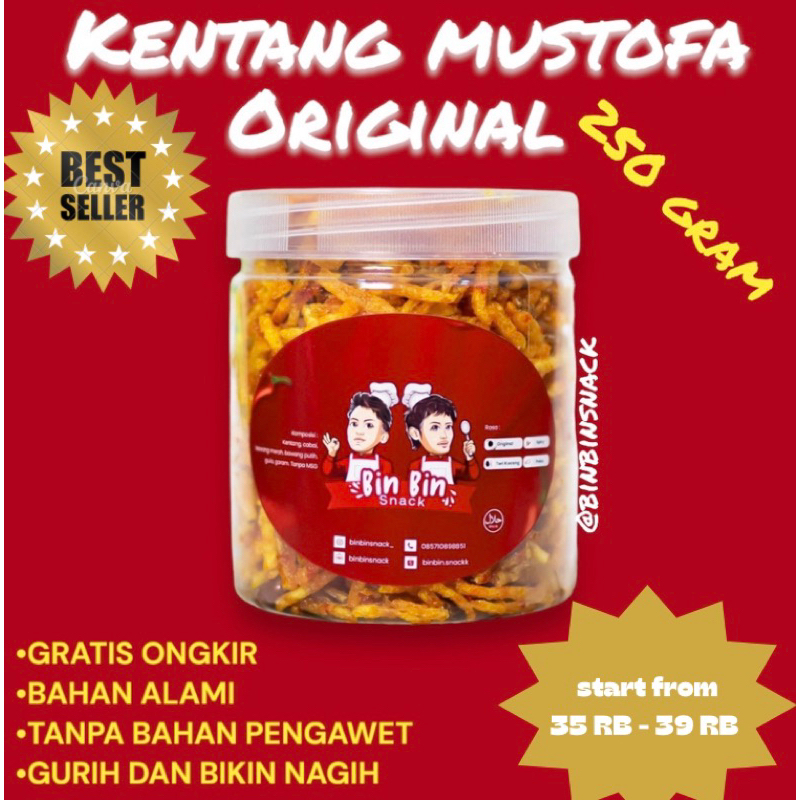 

Kentang Mustofa teri kacang 250gr -/+ Bin-Bin snack I kering kentang mustofa I kentang Original, Pedas, Teri kacang I kriuk dan gurih