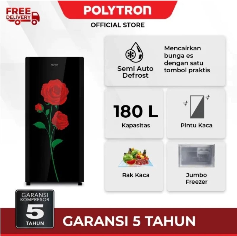 KULKAS POLYTRON 18CRX 18DRX ICE TWIST 180 L JUMBO FREEZER GARANSI RESMI