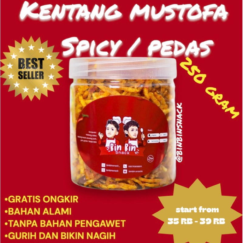 

Kentang Mustofa 250 gr -/+ Bin-Bin snack I kering kentang mustofa I kentang Original, Pedas, Teri kacang I kriuk dan gurih