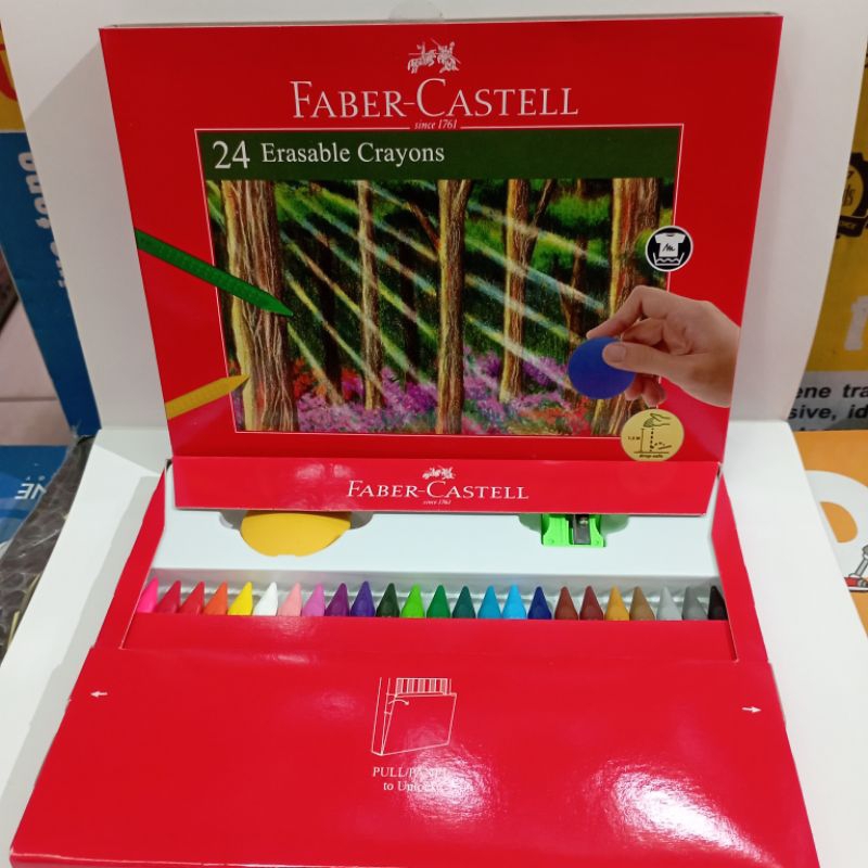 

CRAYON FABER CASTELL 24 warna + hapusan dan rautan ( dapat dihapus ) / pcs