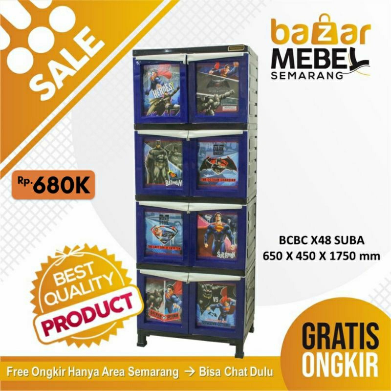 Napolly Lemari Plastik Susun 4 Superman BCBC X48 Suba Toko Bms Murah
