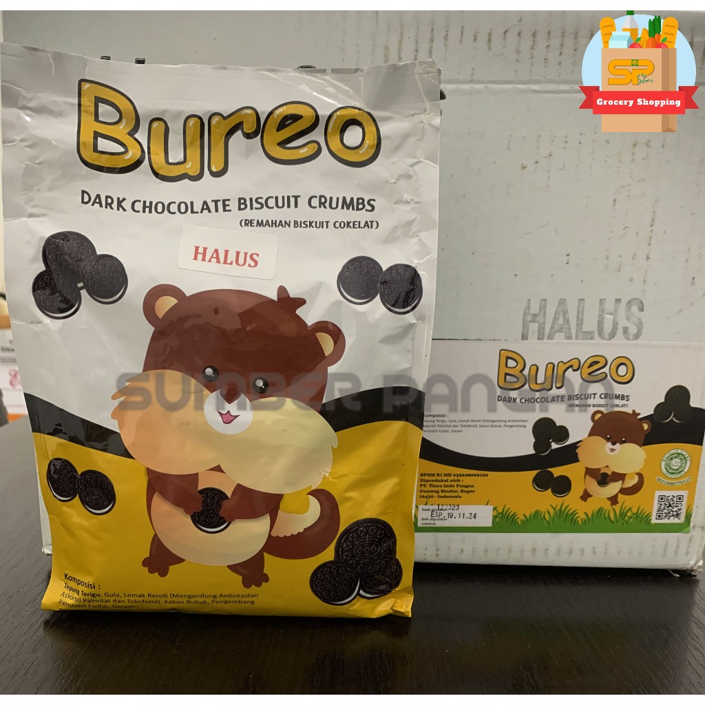 

BUREO Dark Crumbs Biscuit 1kg / bubuk biskuit crumb cookies HALUS DAN KASAR