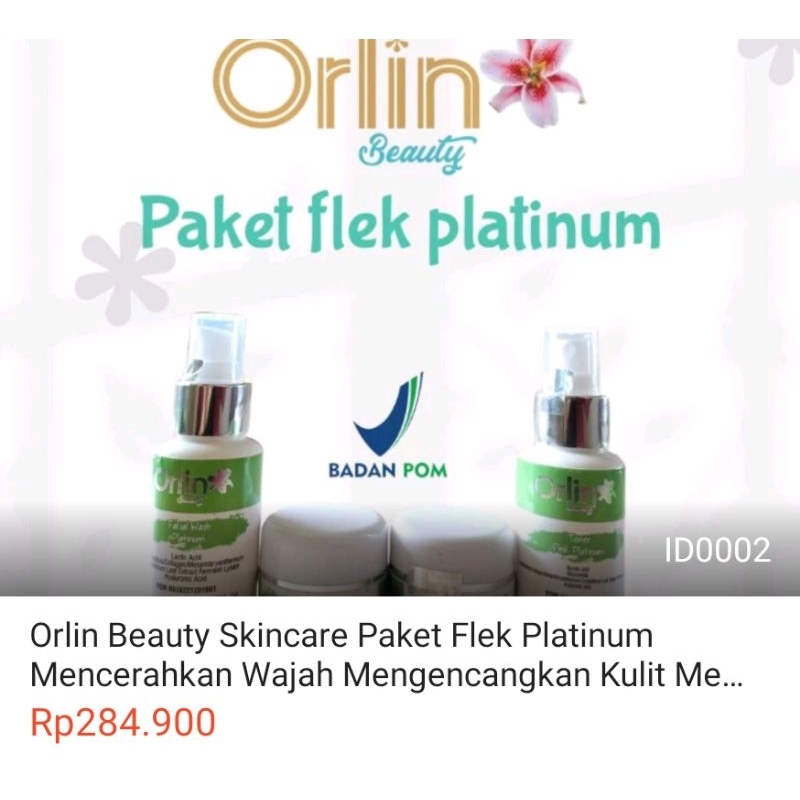 0ORLIN BEAUTY SKINCARE CREAM FLEK WHITENING PLATINUM CREAM BPOM PENGHILANG FLEK BINTIK HITAM MELASMA
