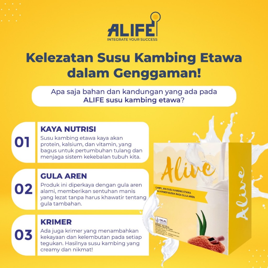 

SUSU KAMBING ETAWAKU ASLI DARI ALIFE INTERNATIONAL ISI 10 SACHET - Menjaga Kesehatan Kepadatan Tulang