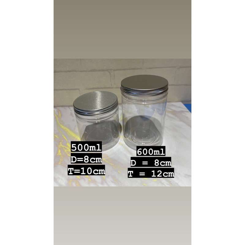 Toples Plastik cylinder Ttup aluminium silver 500ml